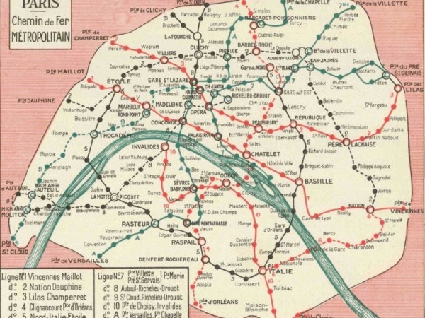 A evolução do mapa do metrô de&nbsp;Paris